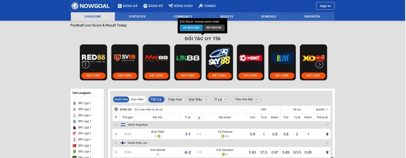Livescore luôn thu hút sự quan tâm của người dùng