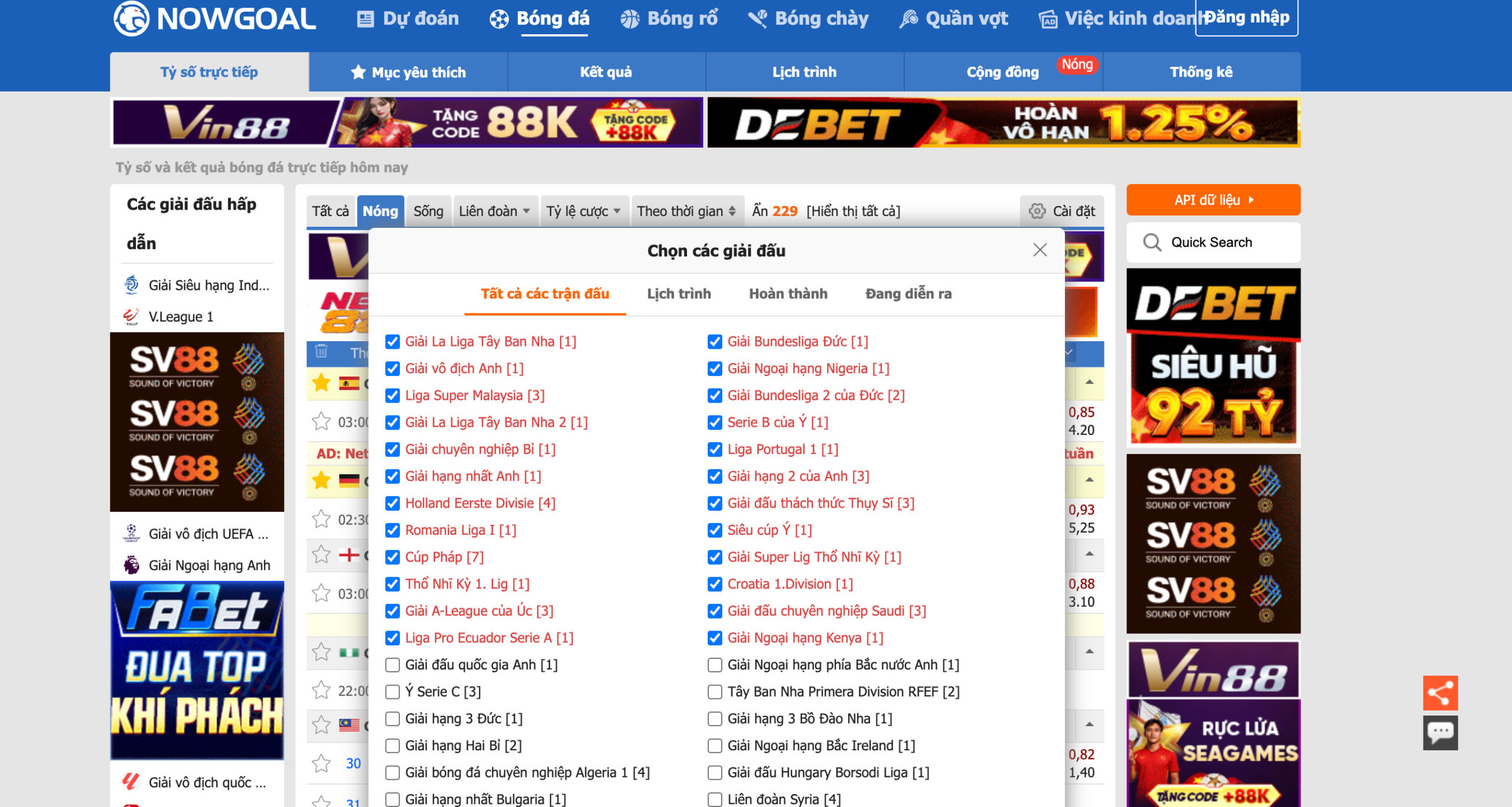 Livescore cập nhật liên tục thông tin về bóng đá