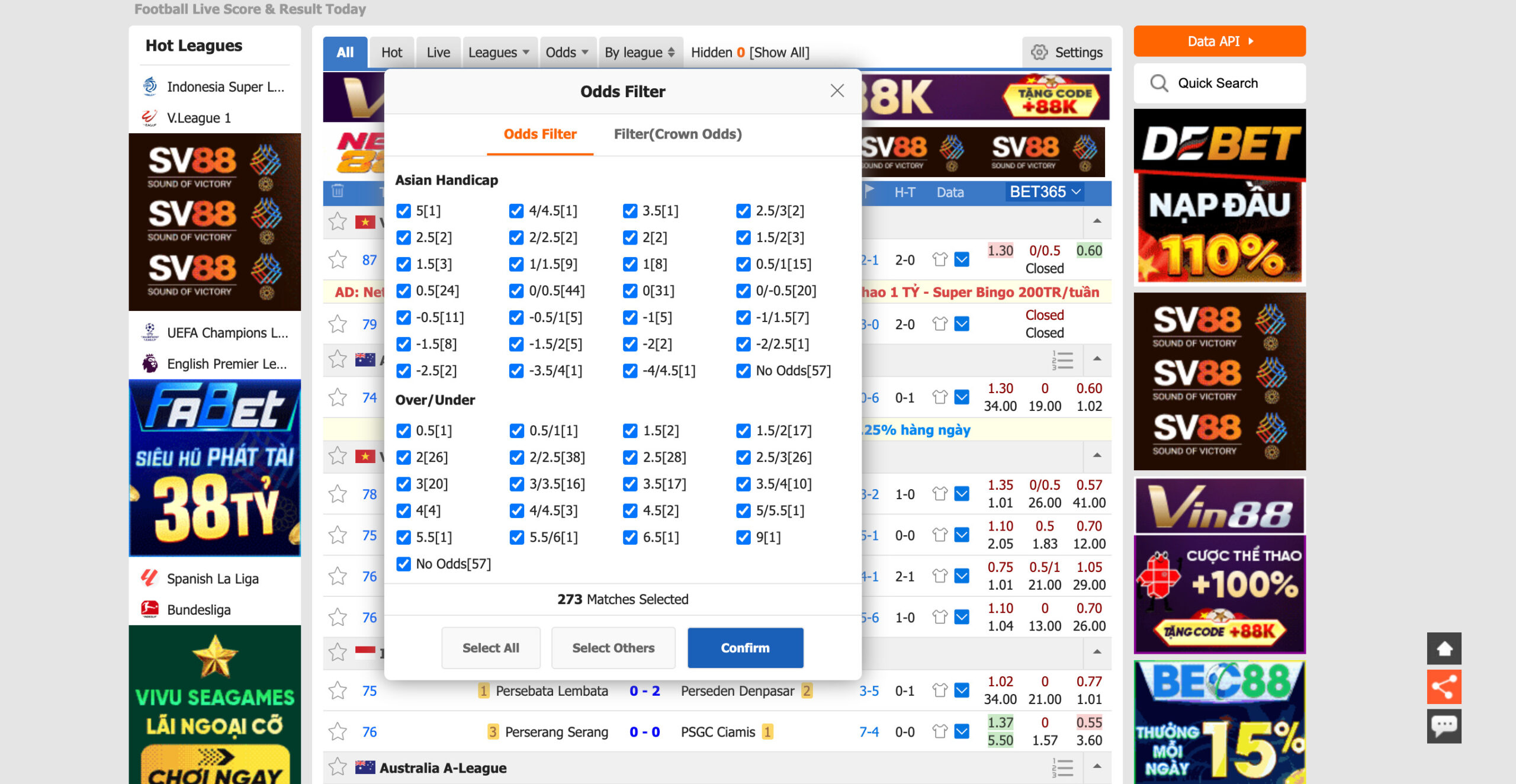 Điểm cộng lớn của Livescore tại Nowgoal là giao diện